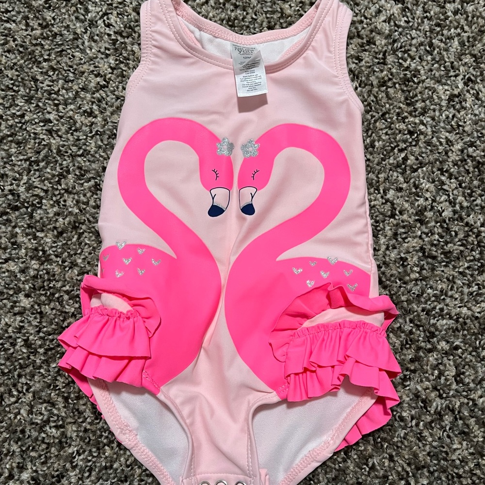 NWOT Carter’s 12 month Flamingo Swimsuit